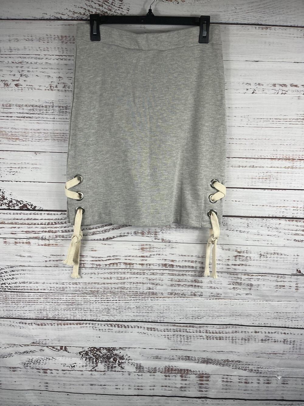 Sans Souci Skirt Women's XL Lace Up Mini Stretch Drawstring Tie Casual Trendy